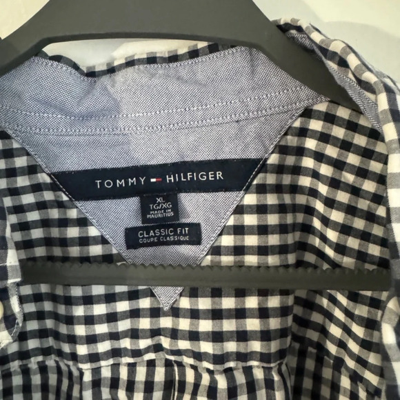 Tommy Hilfiger Men's Classic Fit Button-Up Shirt XL Black & White Gingham Summer - Picture 4 of 4